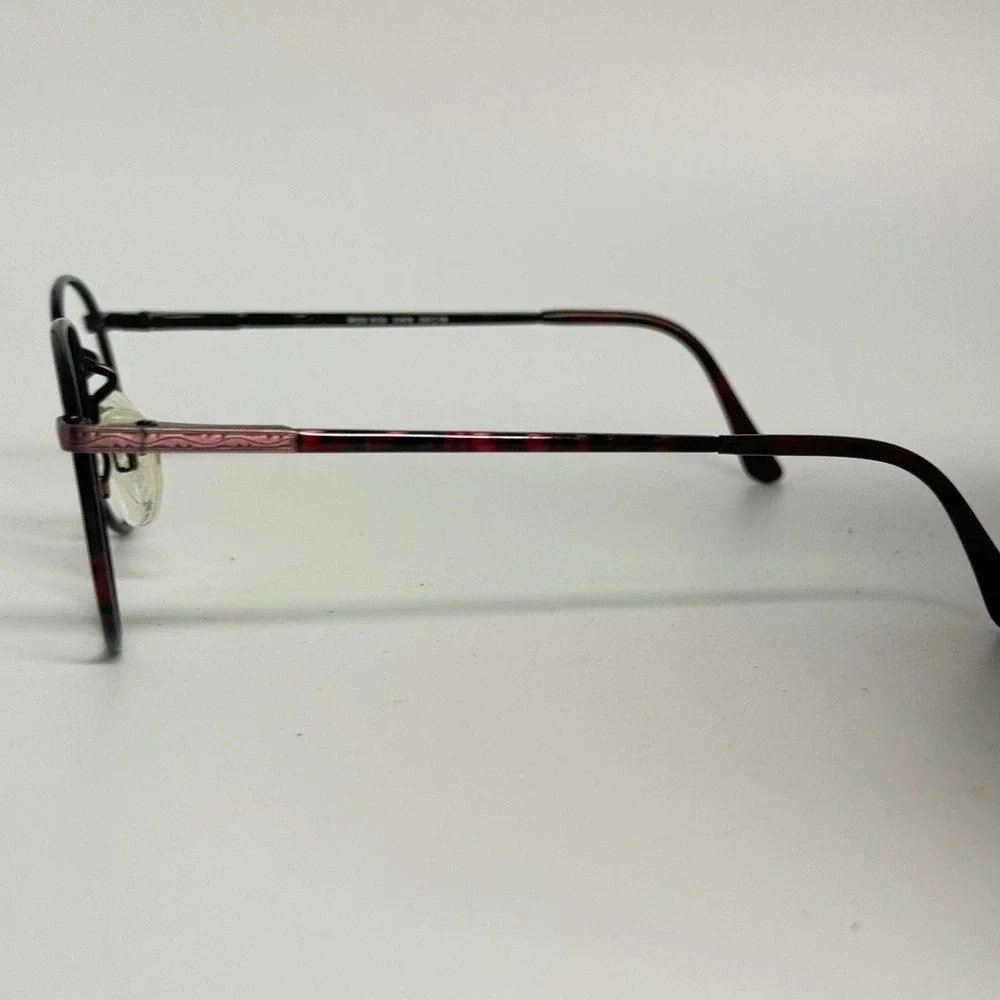 Tura MOD 959 VPR Eyeglasses Frames Burgundy Tortoise Round Metal Women 48-18-135